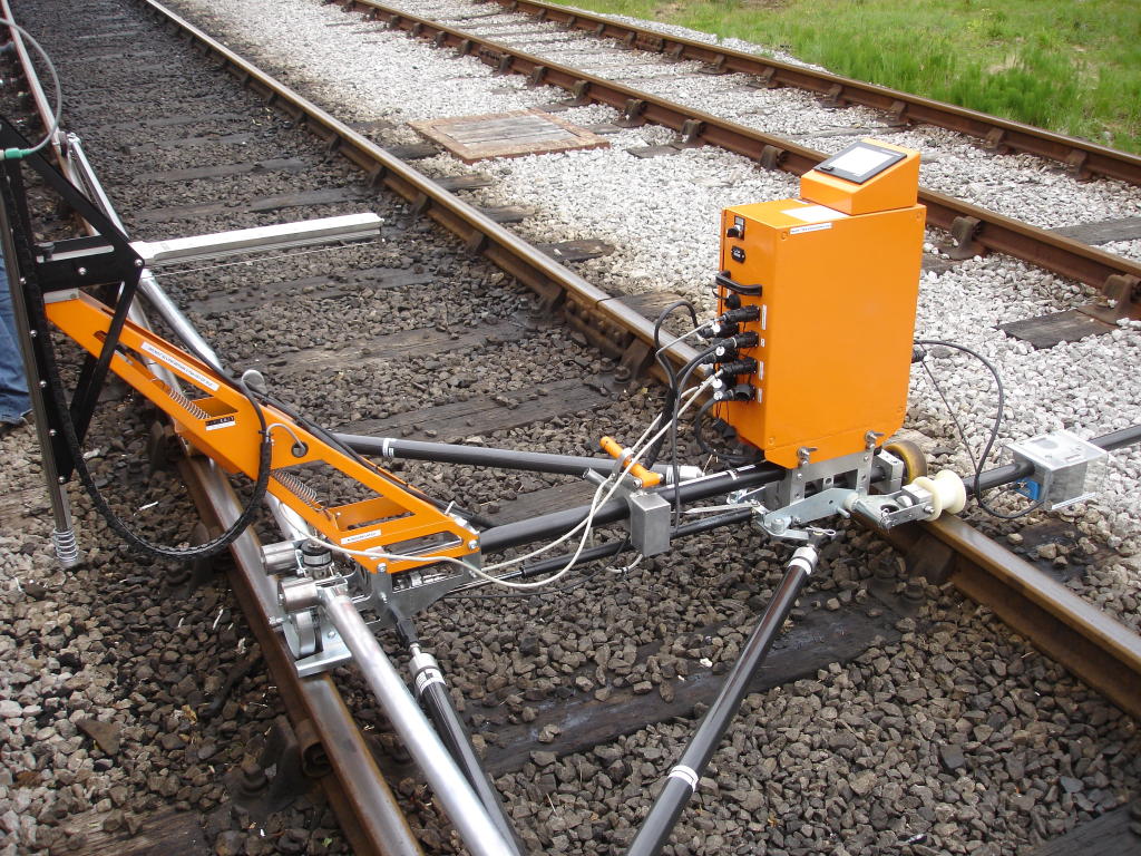 A Rail Track Survey Machine used to take survey measurements of a Railway platform