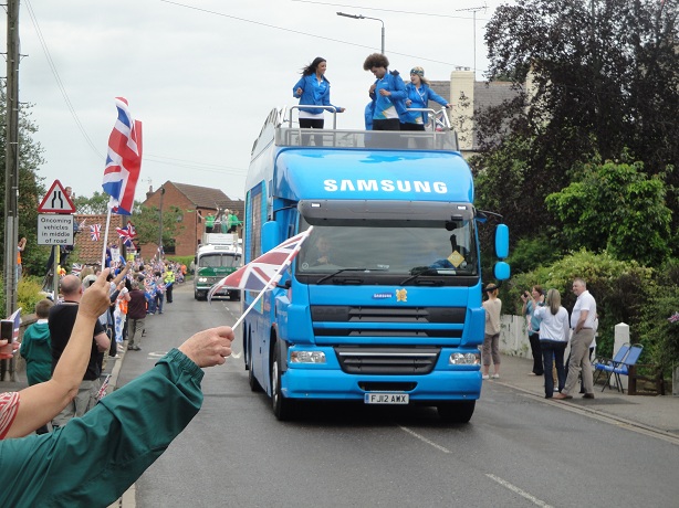 samsung truck on the olympic torch relay