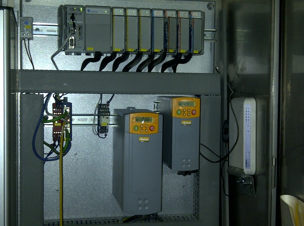 A photo of a PLC and Drives