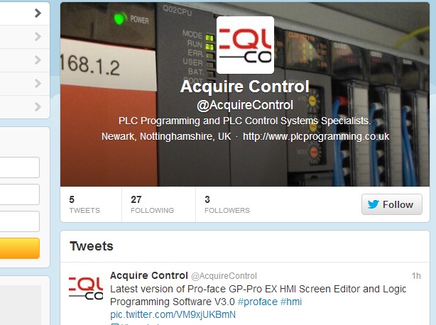 picture of acquire control twitter page