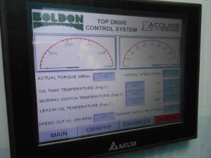 Top Drive HMI operator interface used in the Control System